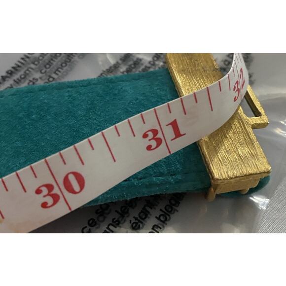 Vtg Carlisle Teal Blue Suede leather belt gold tone buckle Women S 80s 90s main image 4